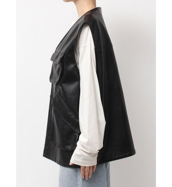 Ungrid「フェイクレザーベスト」|ダウンベスト・ベスト|