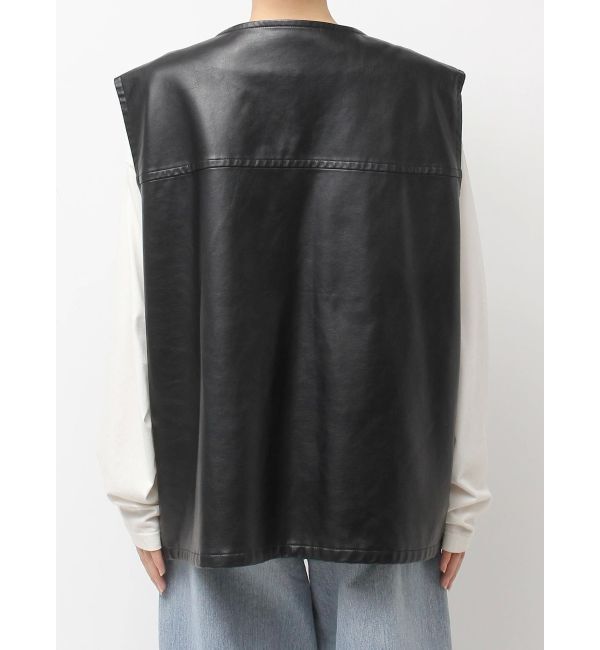 Ungrid「フェイクレザーベスト」|ダウンベスト・ベスト|