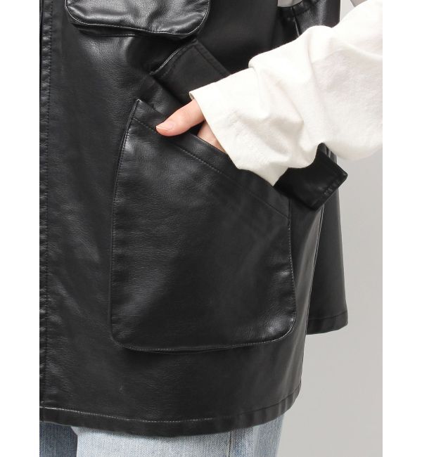 Ungrid「フェイクレザーベスト」|ダウンベスト・ベスト|