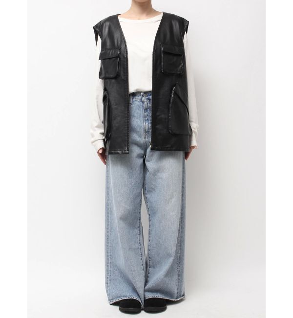 Ungrid「フェイクレザーベスト」|ダウンベスト・ベスト|