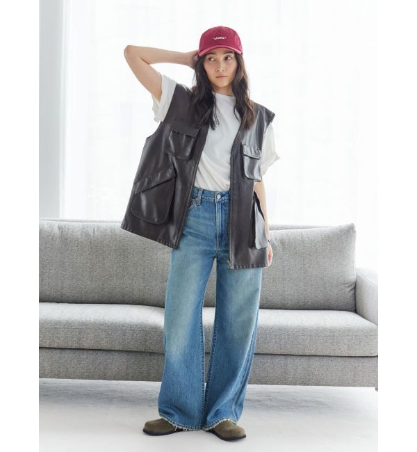 Ungrid「フェイクレザーベスト」|ダウンベスト・ベスト|