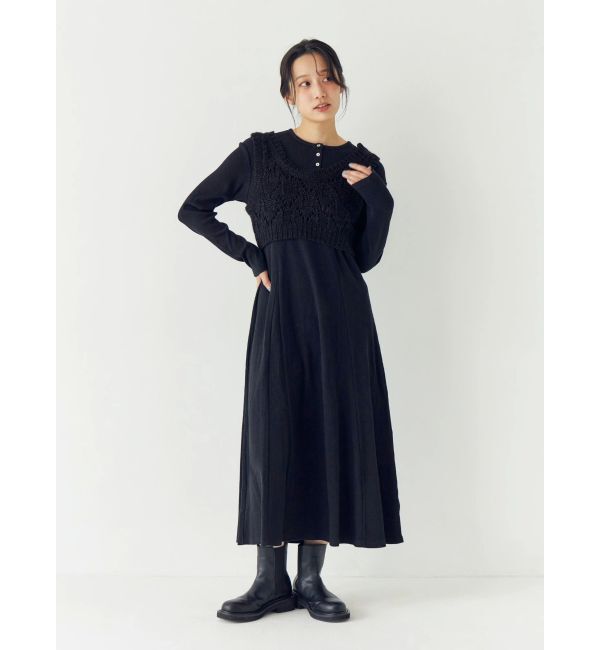 Ungrid「ニットレイヤードワンピース」|ワンピース|