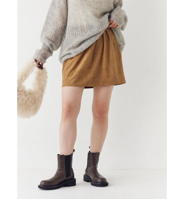 Ungrid「フェイクスウェードミニスカート」|スカート|ベージュ