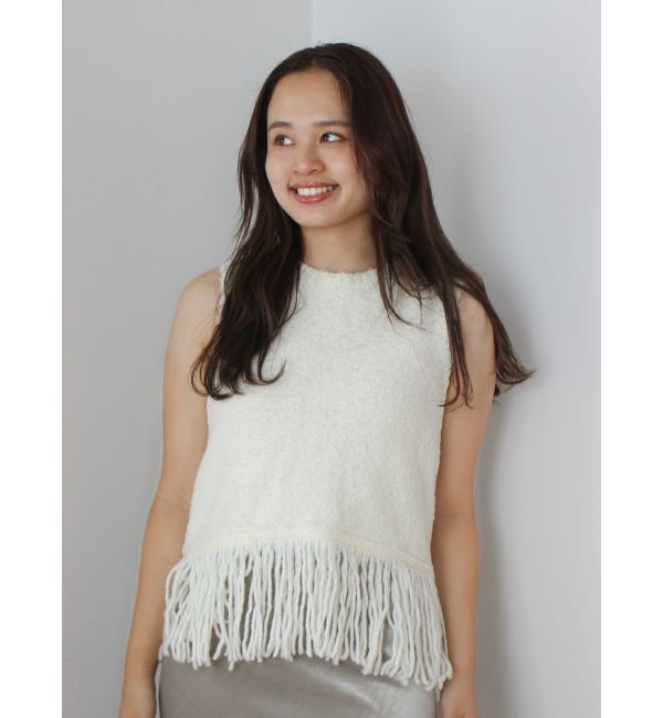 Ungrid「フリンジニットベスト」|ニット・セーター|