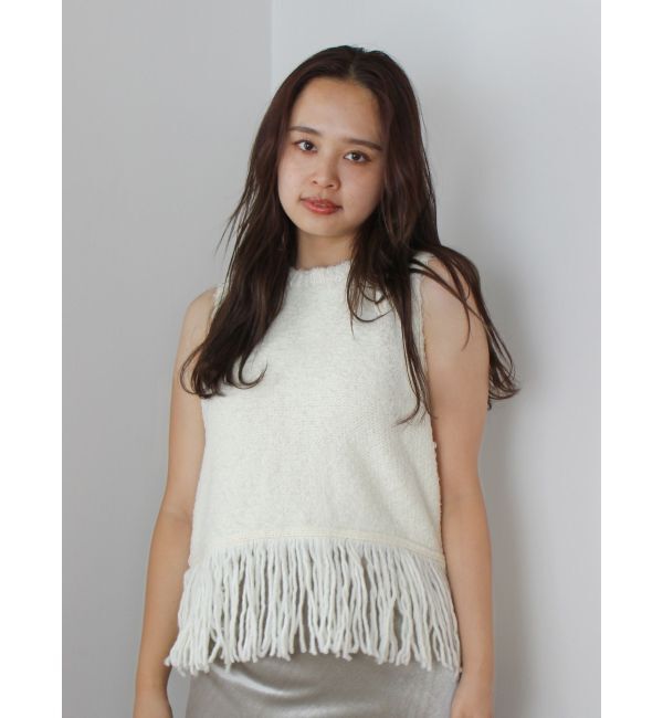 Ungrid「フリンジニットベスト」|ニット・セーター|
