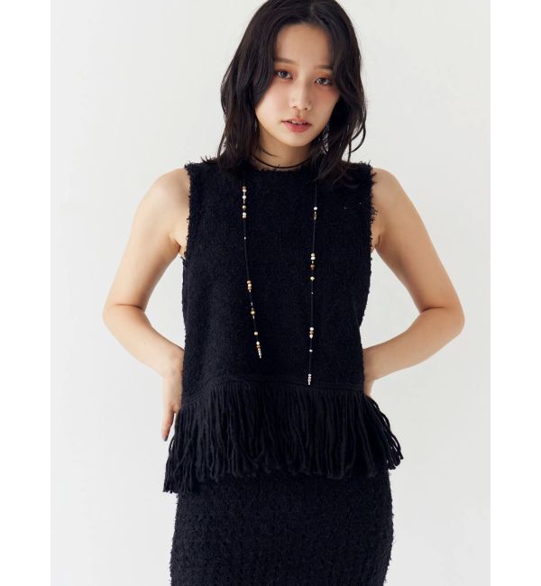 Ungrid「フリンジニットベスト」|ニット・セーター|