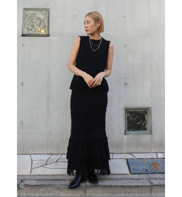 Ungrid「フリンジニットベスト」|ニット・セーター|