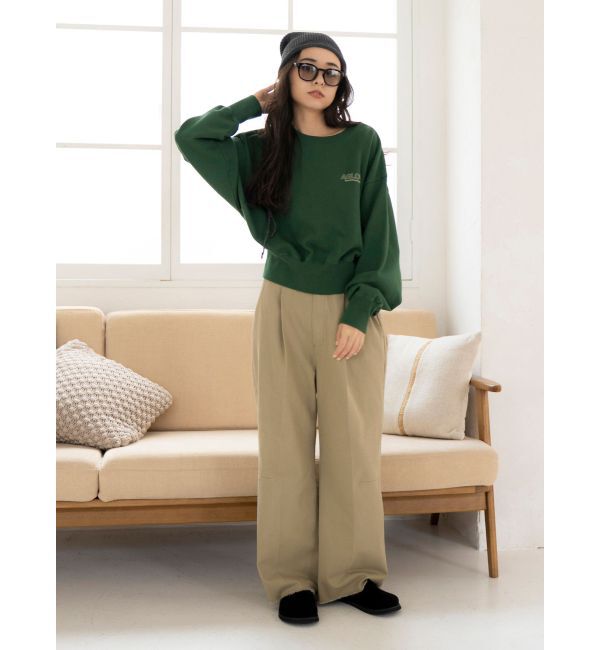 Ungrid「ロゴ刺繍ショートスウェット」|スウェット・ジャージ|