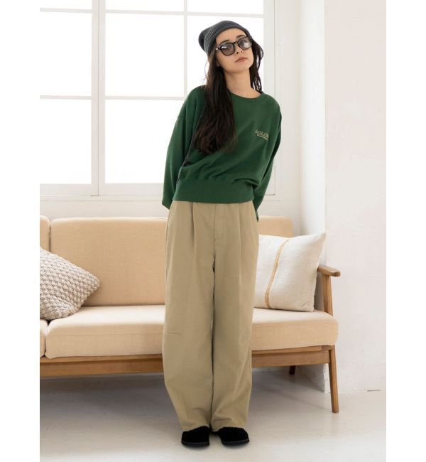 Ungrid「ロゴ刺繍ショートスウェット」|スウェット・ジャージ|