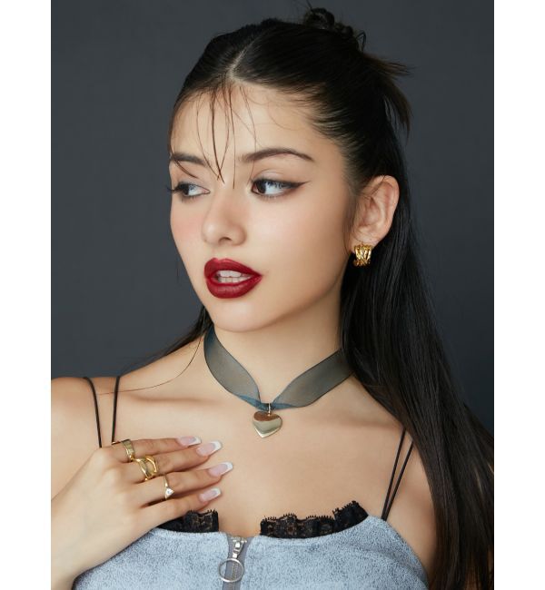 EVRIS「HEART CHOKERネックレス」|ネックレス|ブルー