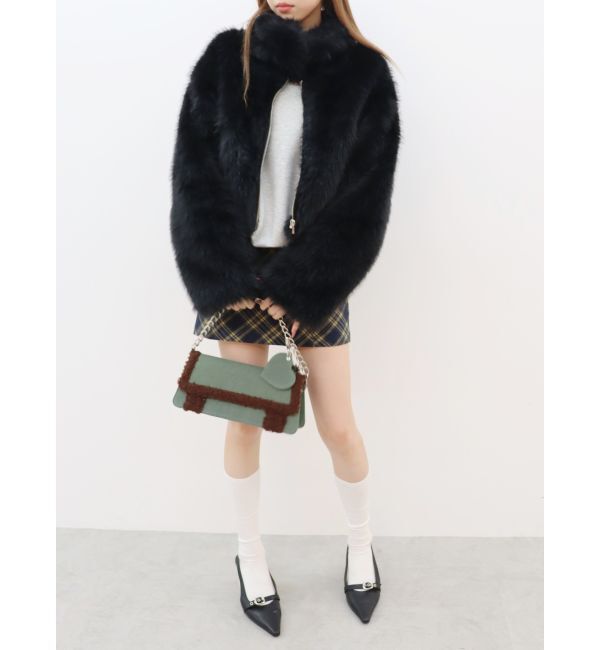 EVRIS「ボアデニムBAG」|ハンドバッグ|