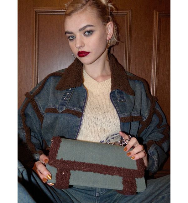 EVRIS「ボアデニムBAG」|ハンドバッグ|