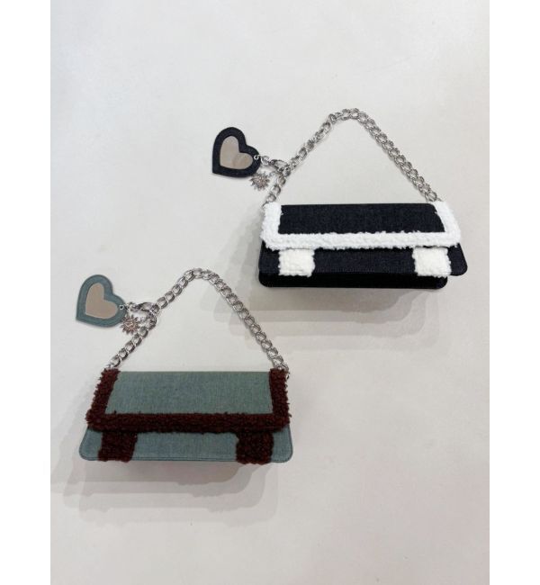 EVRIS「ボアデニムBAG」|ハンドバッグ|