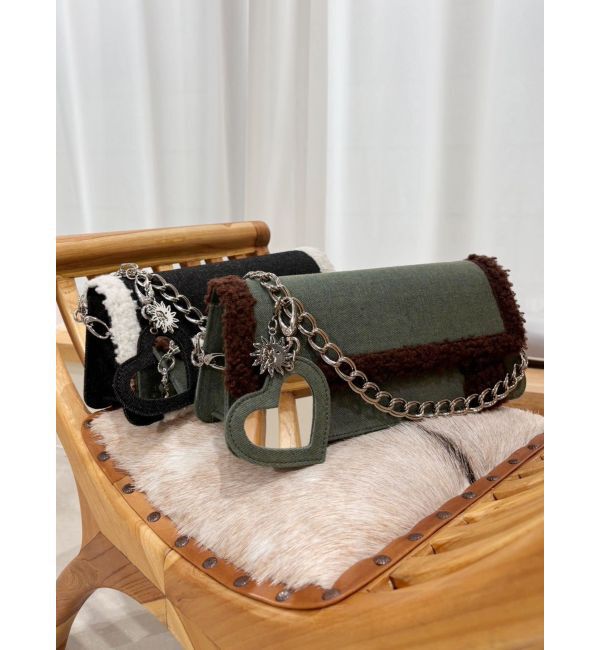 EVRIS「ボアデニムBAG」|ハンドバッグ|