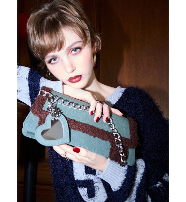 EVRIS「ボアデニムBAG」|ハンドバッグ|