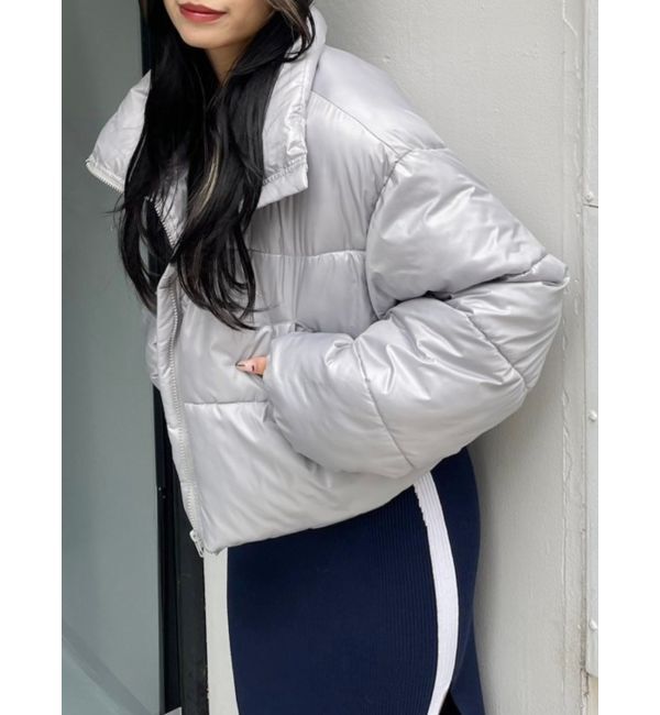 EVRIS「ジップアップショートブルゾン」|ブルゾン・スタジャン|グレー