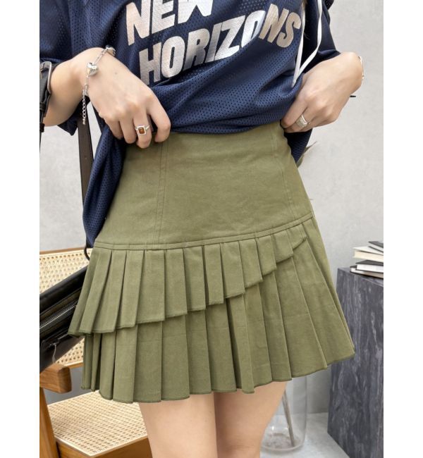 EVRIS「レイヤードプリーツミニスカート」|スカート|