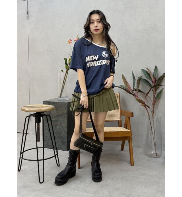 EVRIS「レイヤードプリーツミニスカート」|スカート|