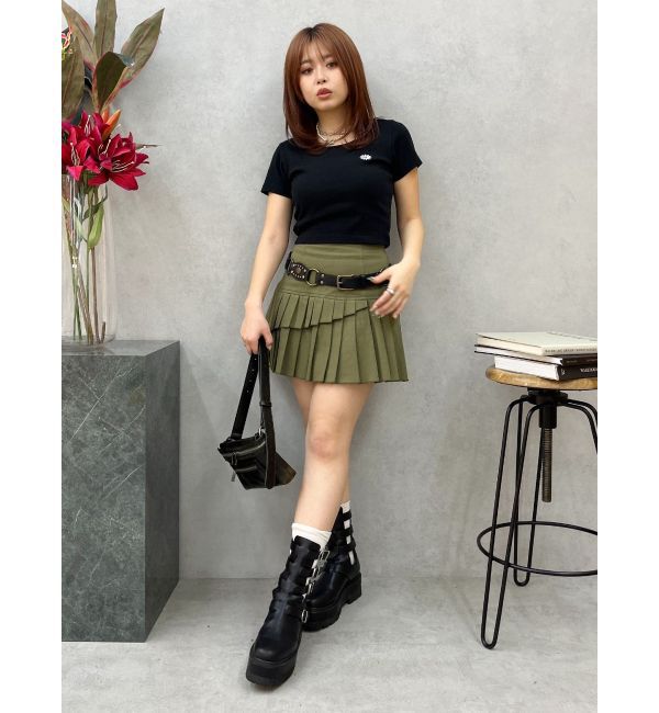 EVRIS「レイヤードプリーツミニスカート」|スカート|