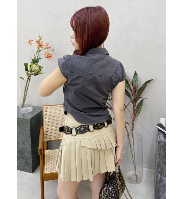 EVRIS「レイヤードプリーツミニスカート」|スカート|