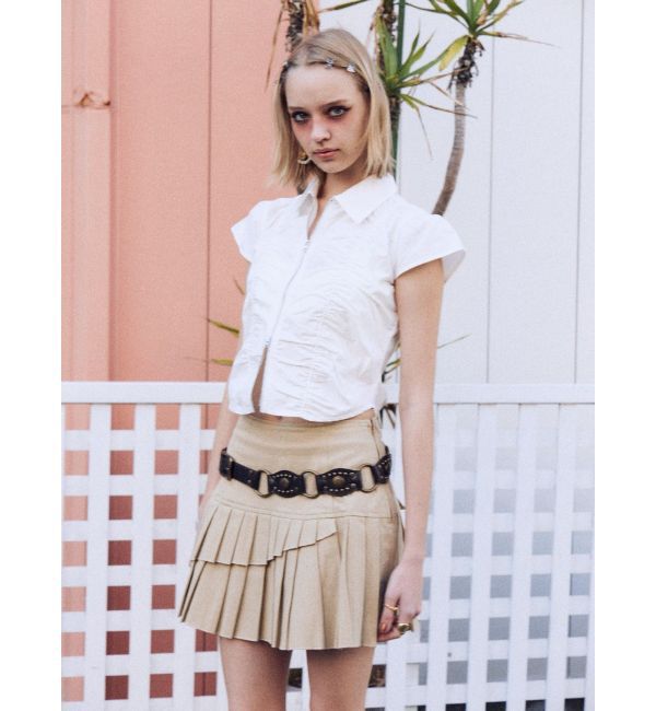 EVRIS「レイヤードプリーツミニスカート」|スカート|