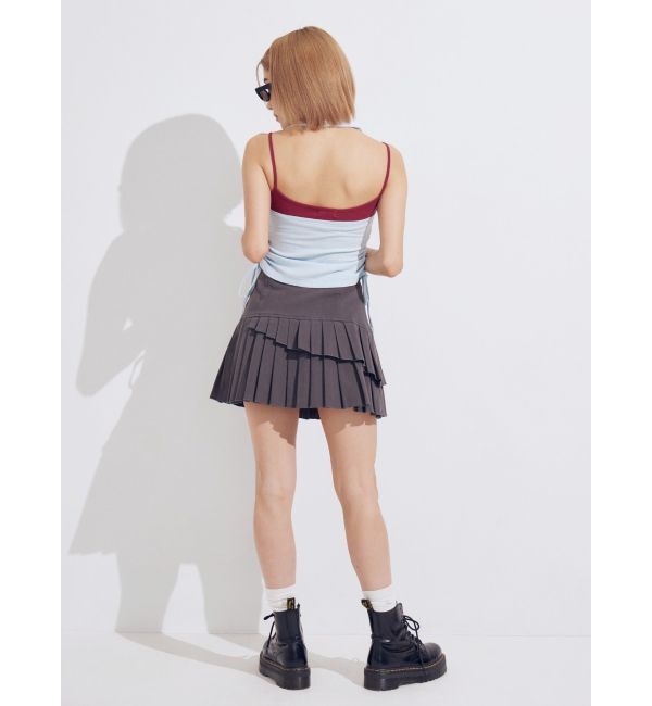 EVRIS「レイヤードプリーツミニスカート」|スカート|