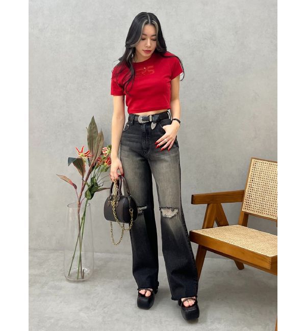 EVRIS「ERSカッティングショートTシャツ」|Tシャツ・カットソー|