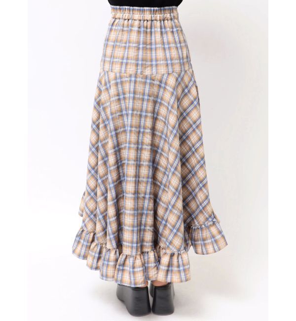EVRIS「ランダムチェックアシンメトリースカート」|スカート|