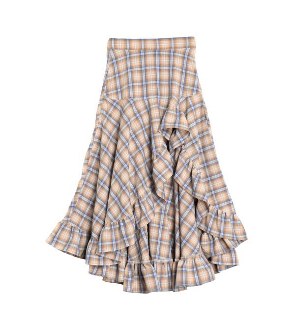EVRIS「ランダムチェックアシンメトリースカート」|スカート|