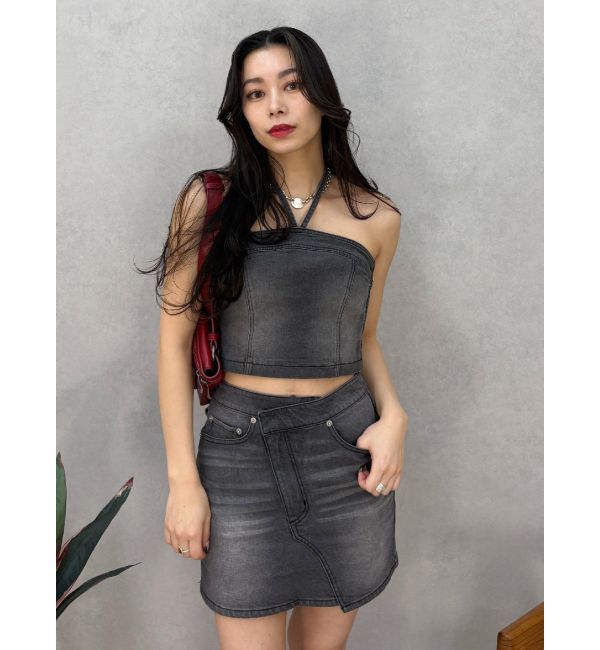 EVRIS「ホルターネックデニムビスチェ【セットアップ着用可能】」|キャミソール|