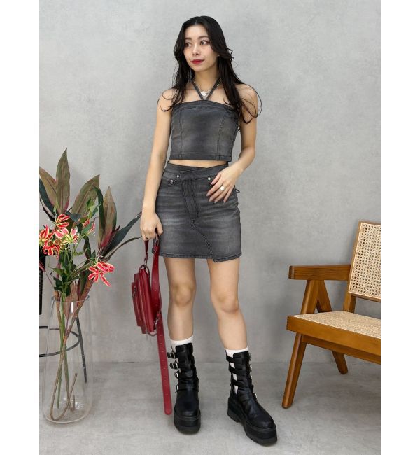 EVRIS「ホルターネックデニムビスチェ【セットアップ着用可能】」|キャミソール|