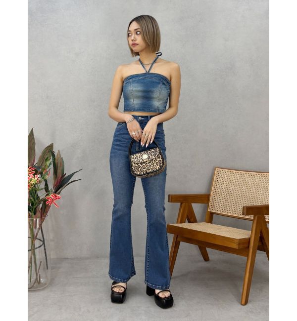 EVRIS「ホルターネックデニムビスチェ【セットアップ着用可能】」|キャミソール|