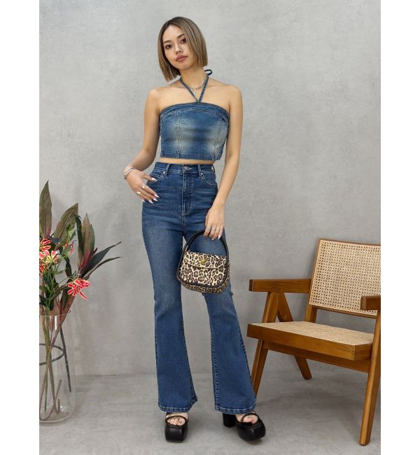 EVRIS「ホルターネックデニムビスチェ【セットアップ着用可能】」|キャミソール|