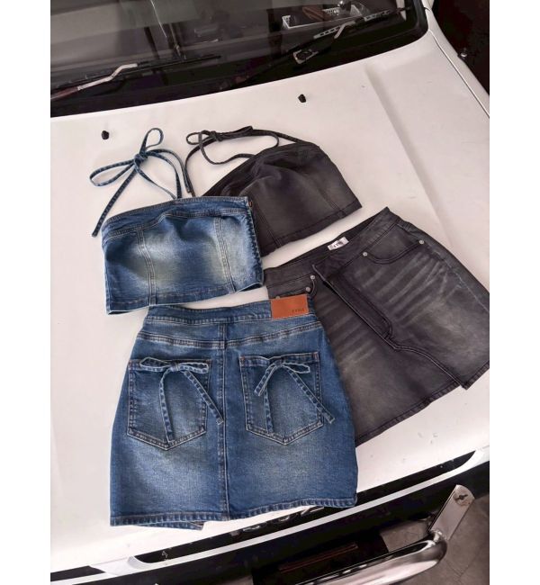 EVRIS「ホルターネックデニムビスチェ【セットアップ着用可能】」|キャミソール|