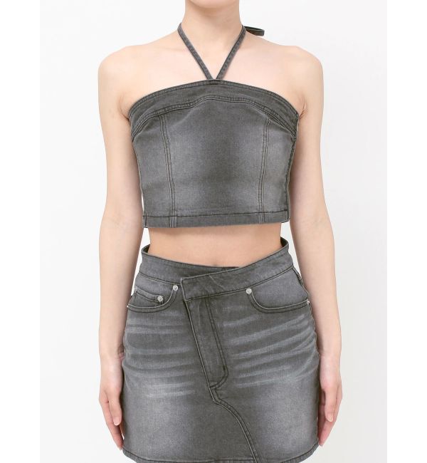EVRIS「ホルターネックデニムビスチェ【セットアップ着用可能】」|キャミソール|