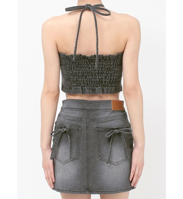 EVRIS「ホルターネックデニムビスチェ【セットアップ着用可能】」|キャミソール|