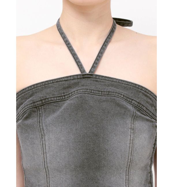 EVRIS「ホルターネックデニムビスチェ【セットアップ着用可能】」|キャミソール|