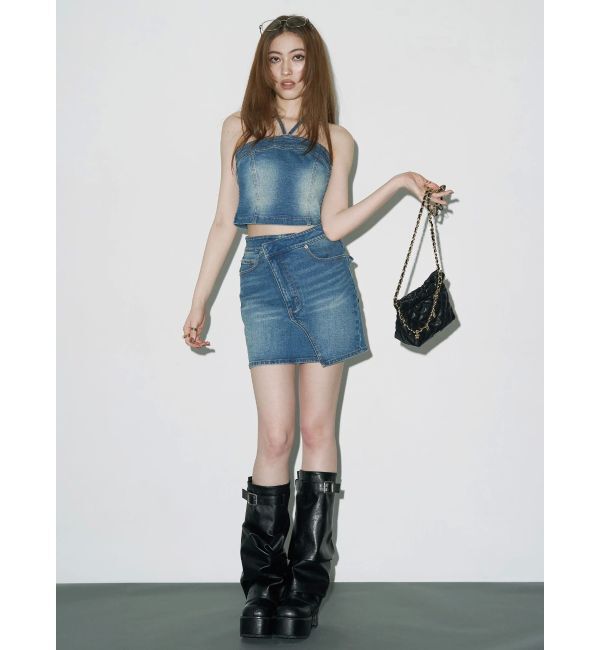 EVRIS「ホルターネックデニムビスチェ【セットアップ着用可能】」|キャミソール|