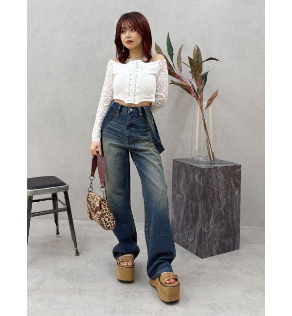 EVRIS「レースコンビオフショルトップス」|Tシャツ・カットソー|