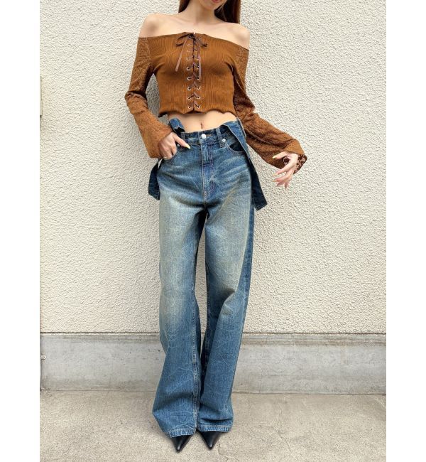 EVRIS「レースコンビオフショルトップス」|Tシャツ・カットソー|