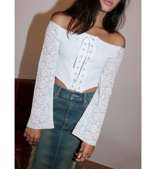 EVRIS「レースコンビオフショルトップス」|Tシャツ・カットソー|