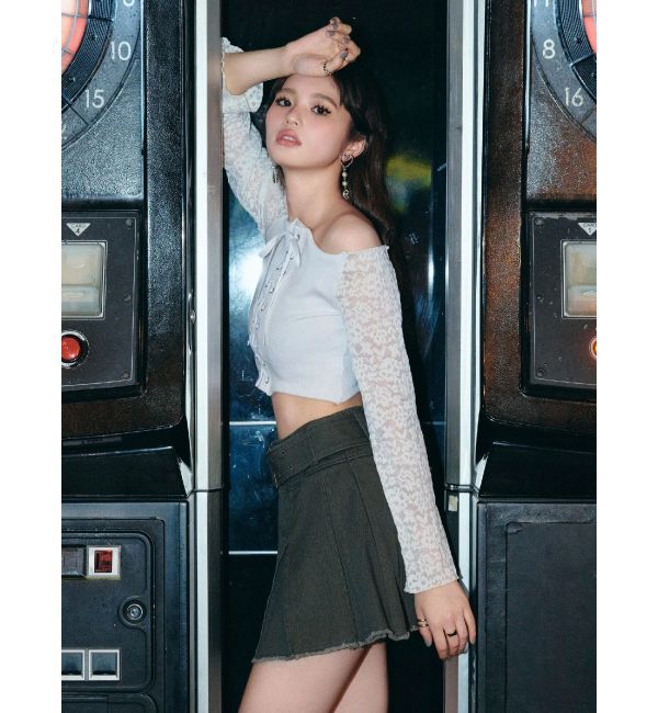 EVRIS「レースコンビオフショルトップス」|Tシャツ・カットソー|