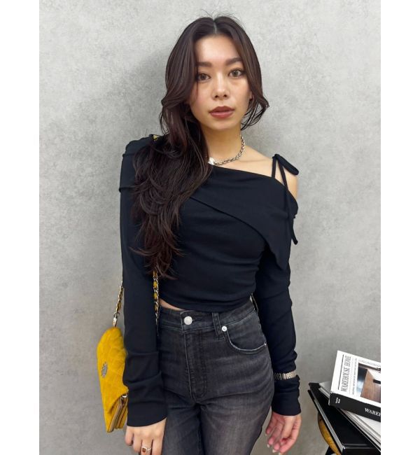 EVRIS「リブオフショルトップス」|Tシャツ・カットソー|