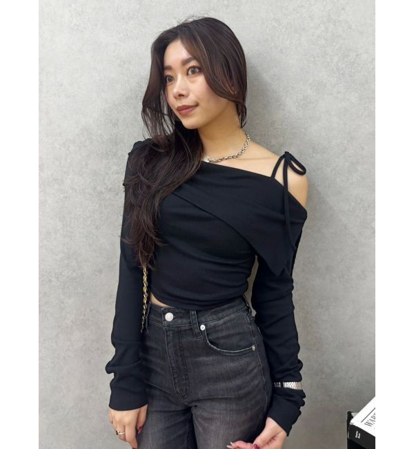 EVRIS「リブオフショルトップス」|Tシャツ・カットソー|