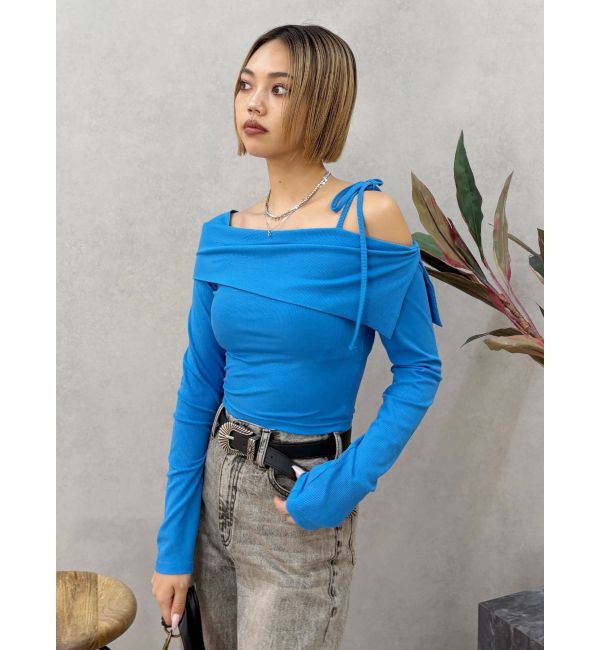 EVRIS「リブオフショルトップス」|Tシャツ・カットソー|