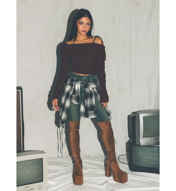 EVRIS「リブオフショルトップス」|Tシャツ・カットソー|