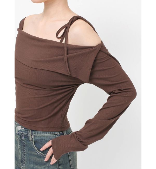 EVRIS「リブオフショルトップス」|Tシャツ・カットソー|
