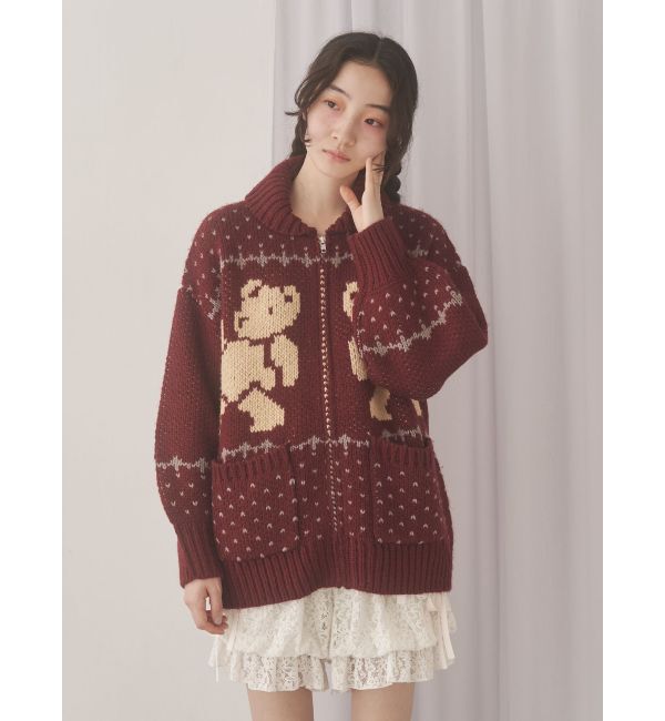merry jenny「bear cowichan knit」|カーディガン|