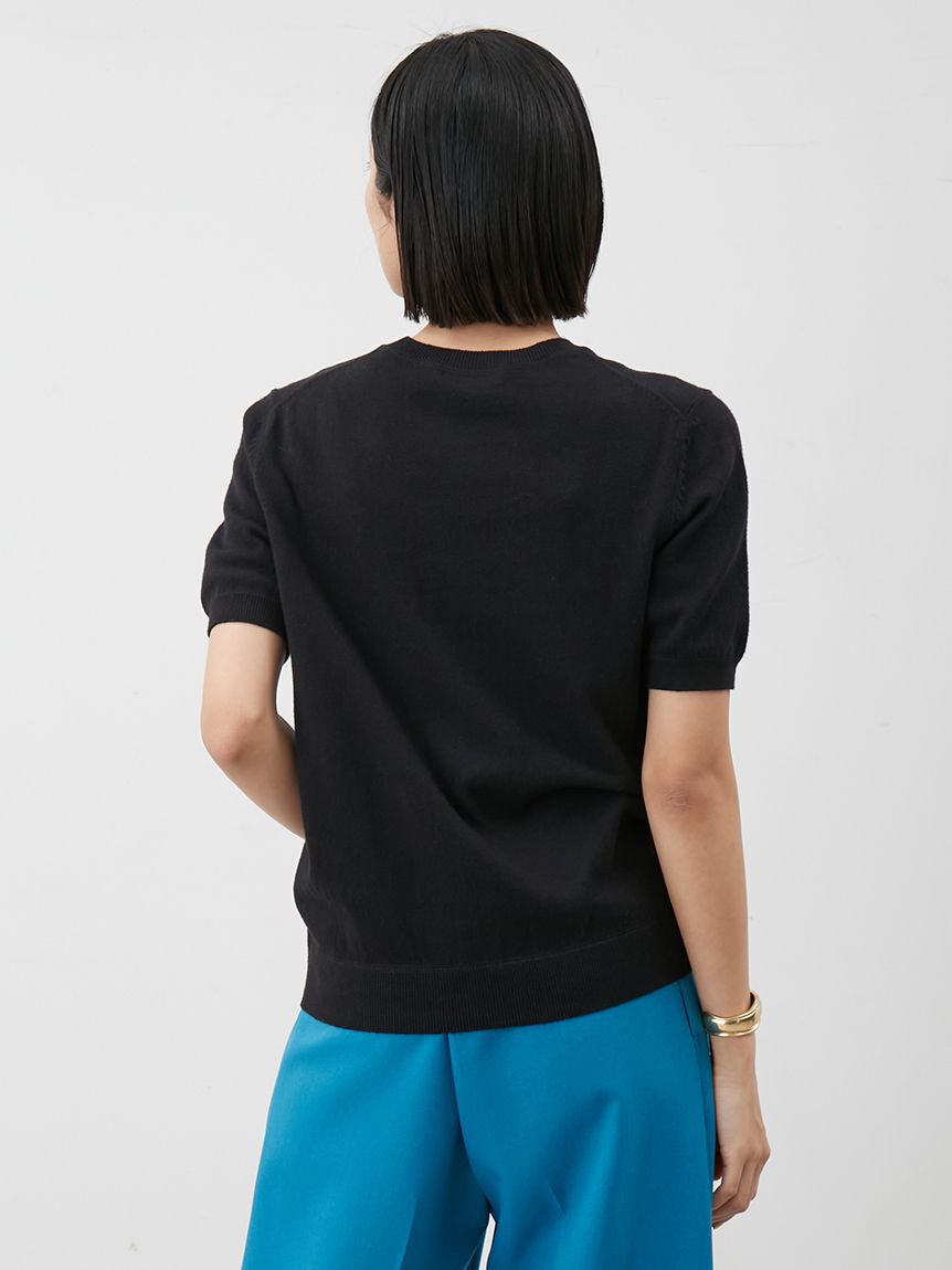 Mila Owen「カシミア混ハイケージカレッジモチーフニット」|ニット・セーター|