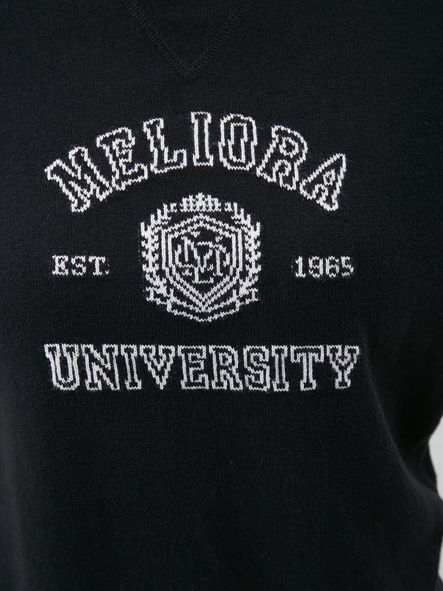 Mila Owen「カシミア混ハイケージカレッジモチーフニット」|ニット・セーター|